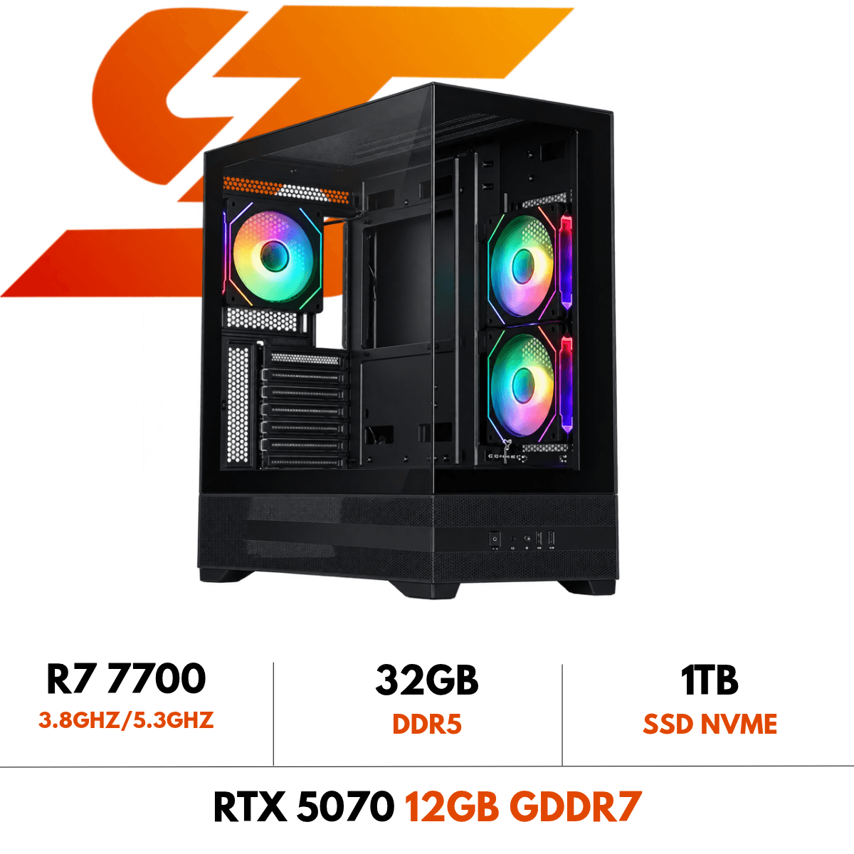 PC Gamer SiliconTech – Ryzen 7 7700 / RTX 5070 12Go / 32Go DDR5 / 1To NVMe