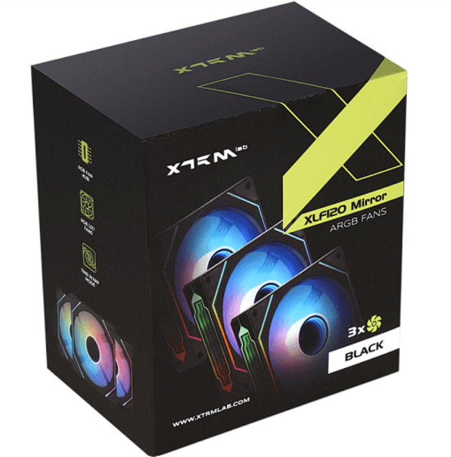 XTRMLAB XLF120 Mirror Triple Pack + Hub (Black)